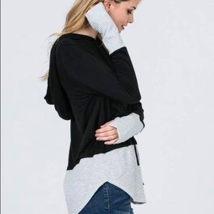 Black Hooded Long Sleeve